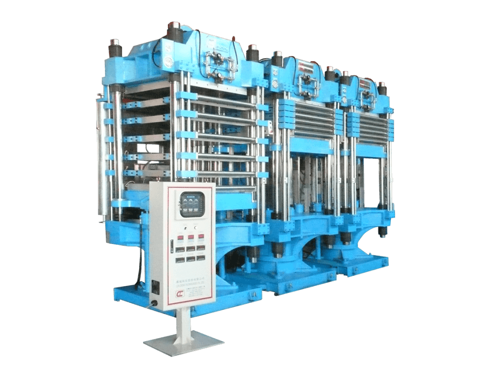 Máquina de moldagem por compressão de múltiplas camadas